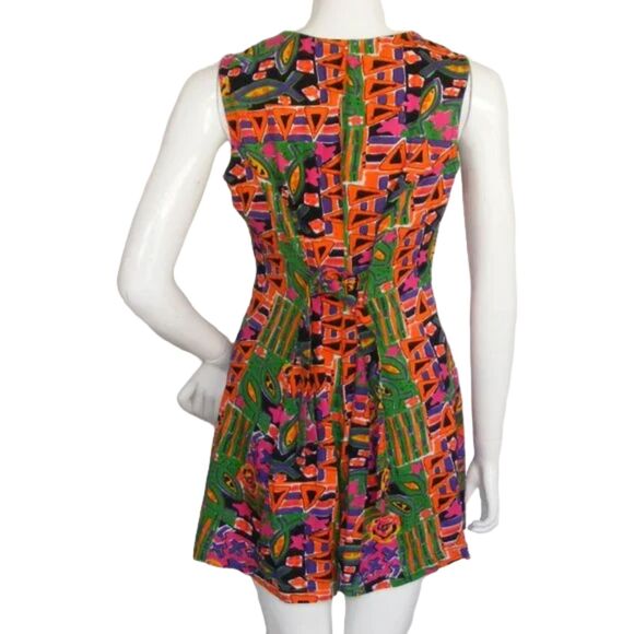 DASHERS Romper, M, Bold Print, Multicolor, VINTAGE, Shorts Sleeveless Geometric - Picture 6 of 15